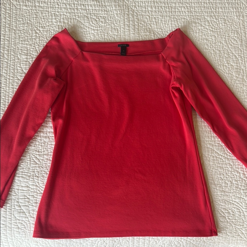 J Crew Coral Off-Shoulder Top
